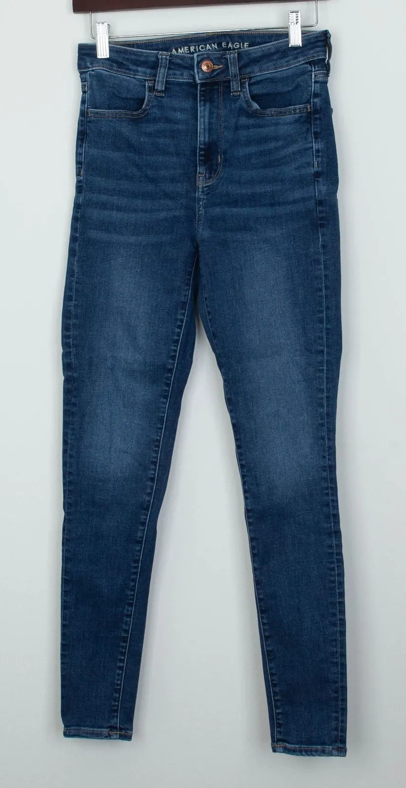 American Eagle Super Hi-Rise Skinny Jeans Womens Size 4 Blue Minimalist Casuali
