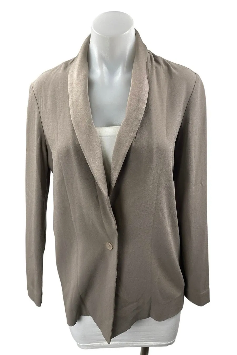 Aritzia Babaton Women's Tan One Button Collar Long Sleeve Blazer Coat Jacket XS