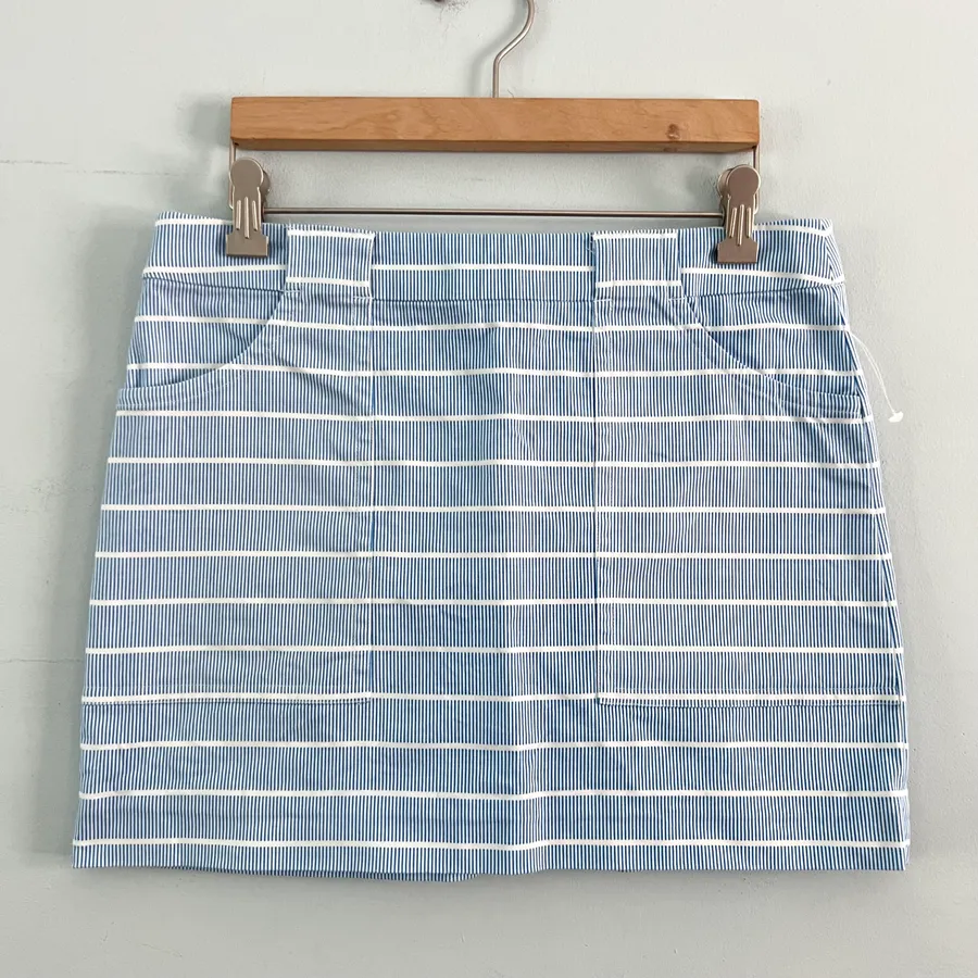 Saturday Nautical Blue & White Stripe Mini Skirt