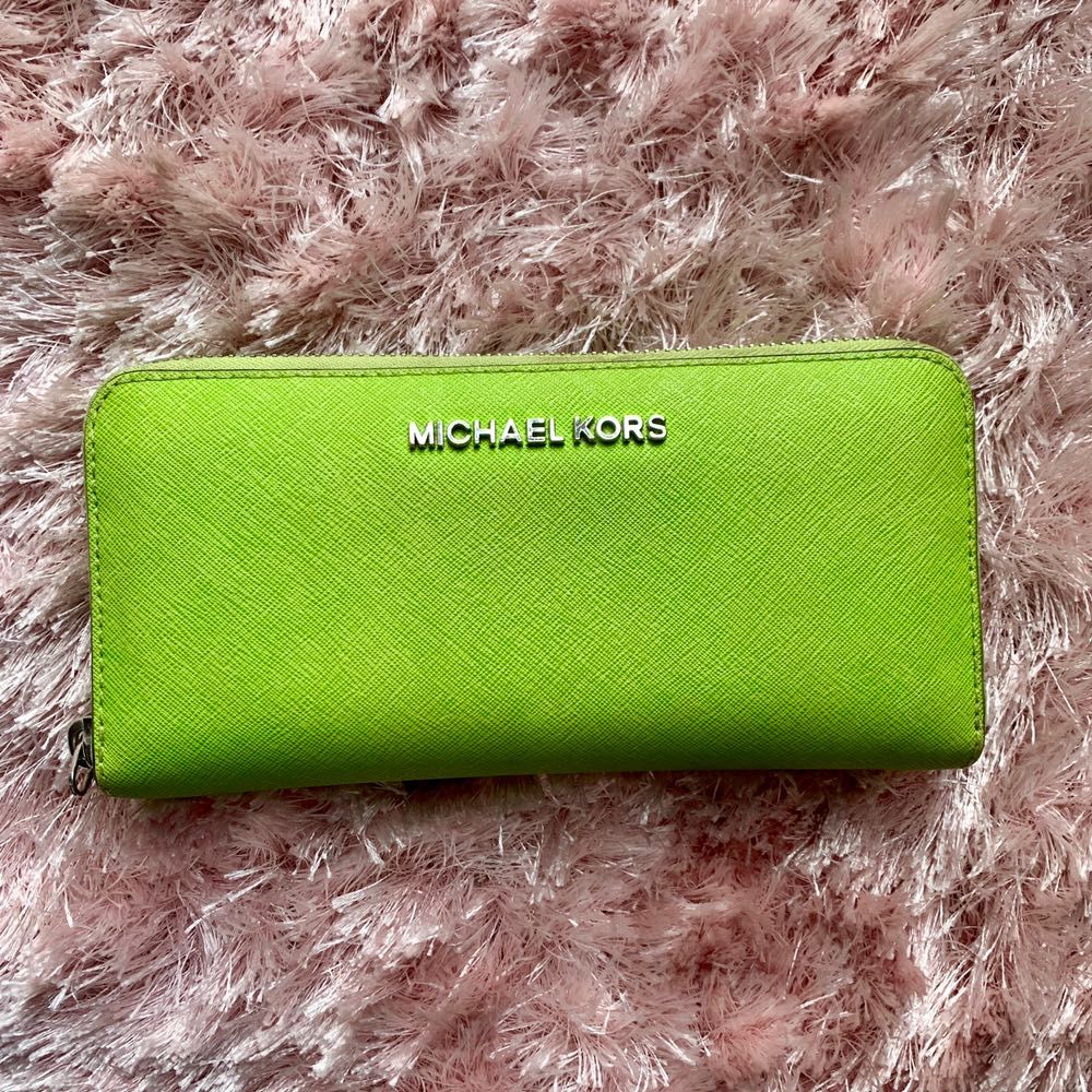 lime green michael kors wallet