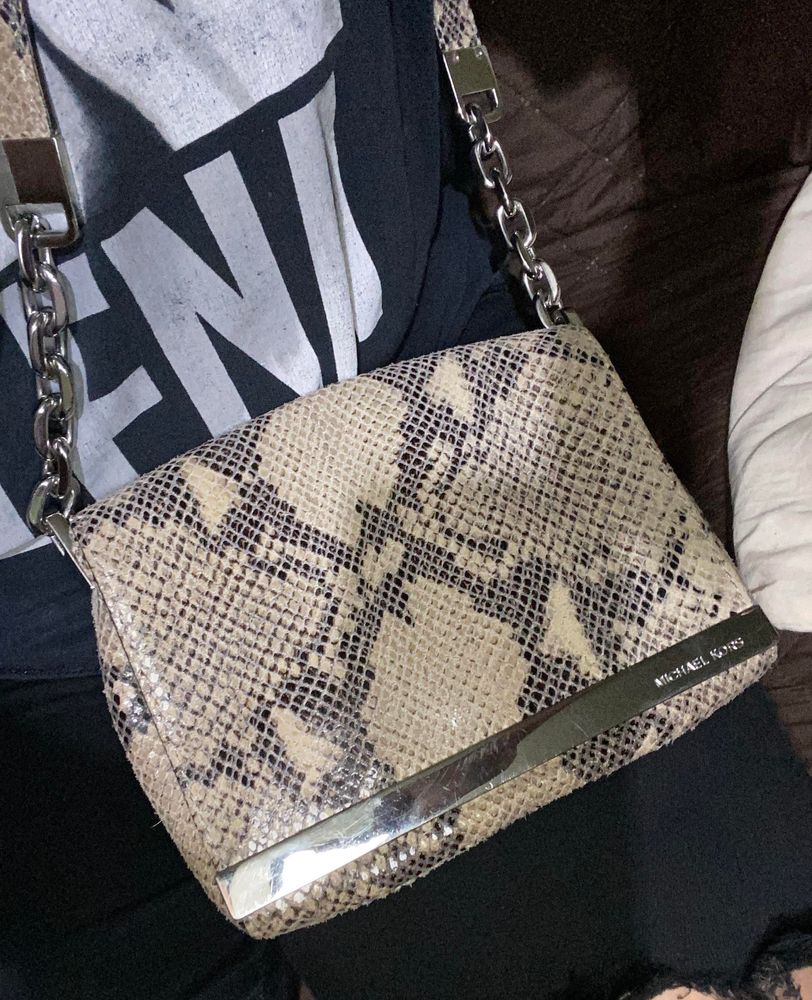 michael kors brown snakeskin purse