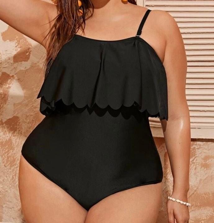 ruffle top one piece swimsuit