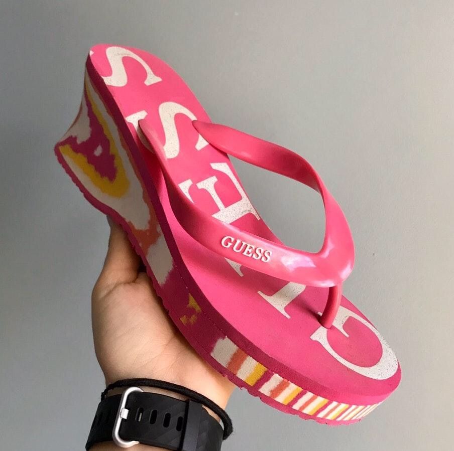 pink wedge flip flops