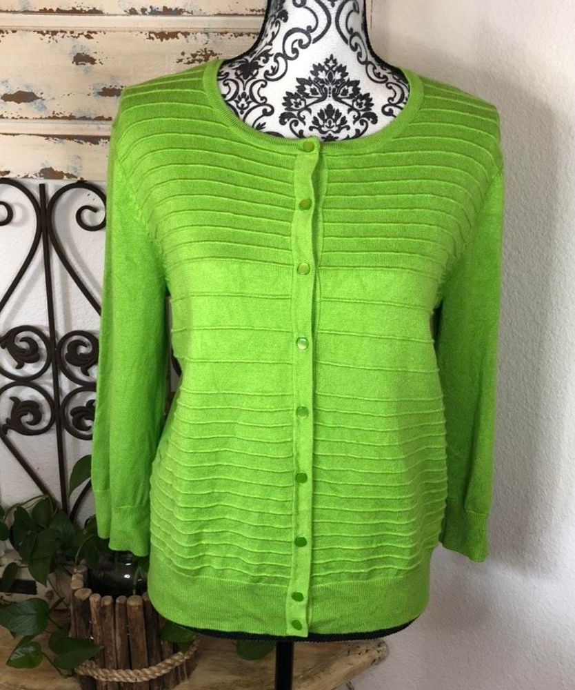 neon green cardigan