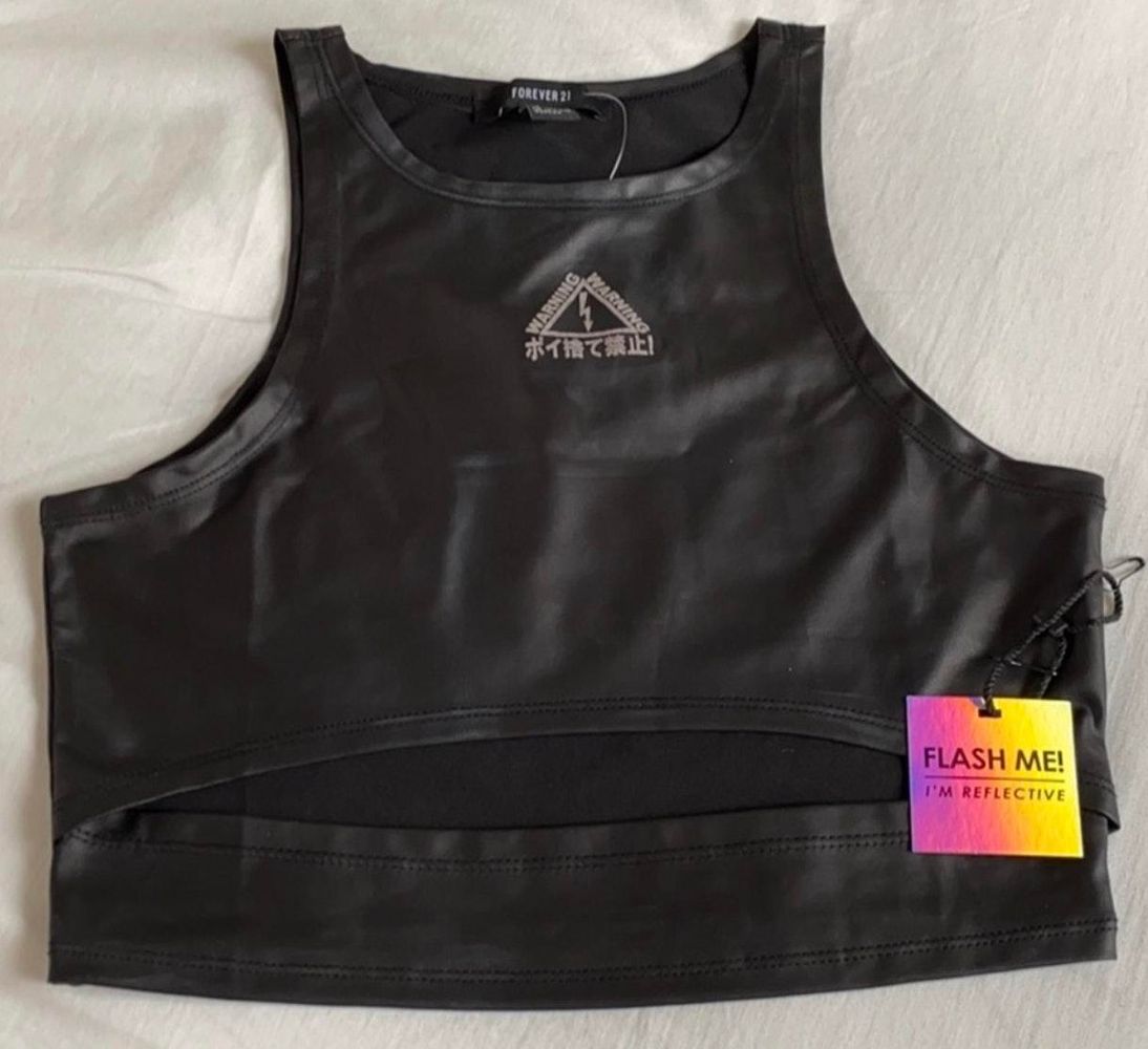 faux leather crop top forever 21
