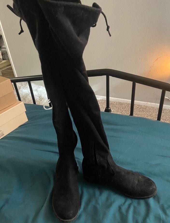 dsw thigh high suede boots