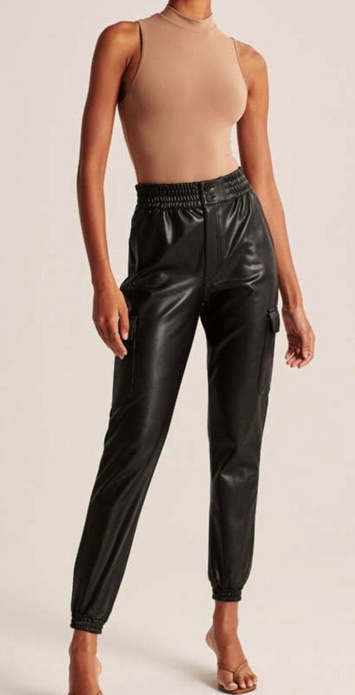 abercrombie leather joggers