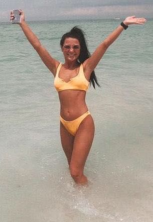 yellow hollister bathing suit