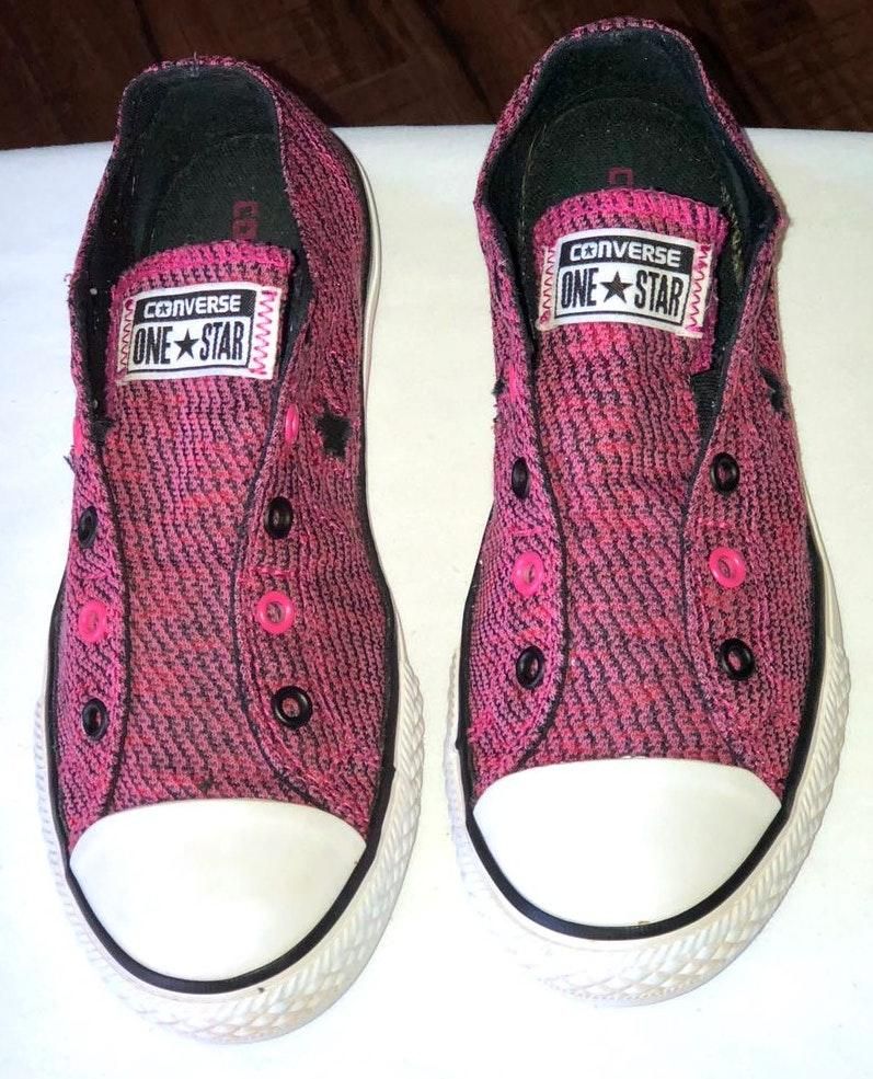 pink slip on tennis shoes