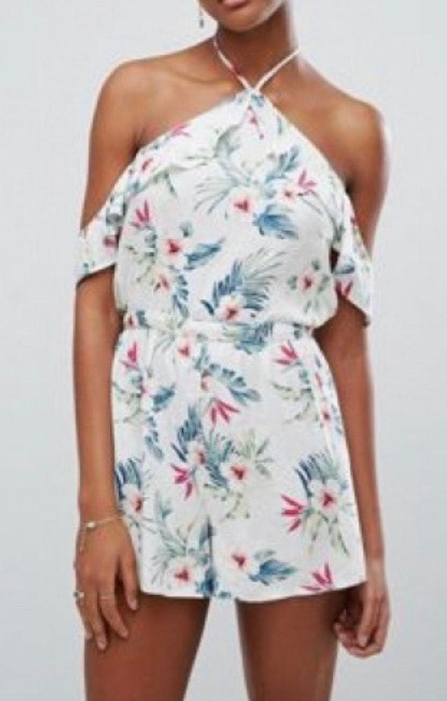 hollister floral romper