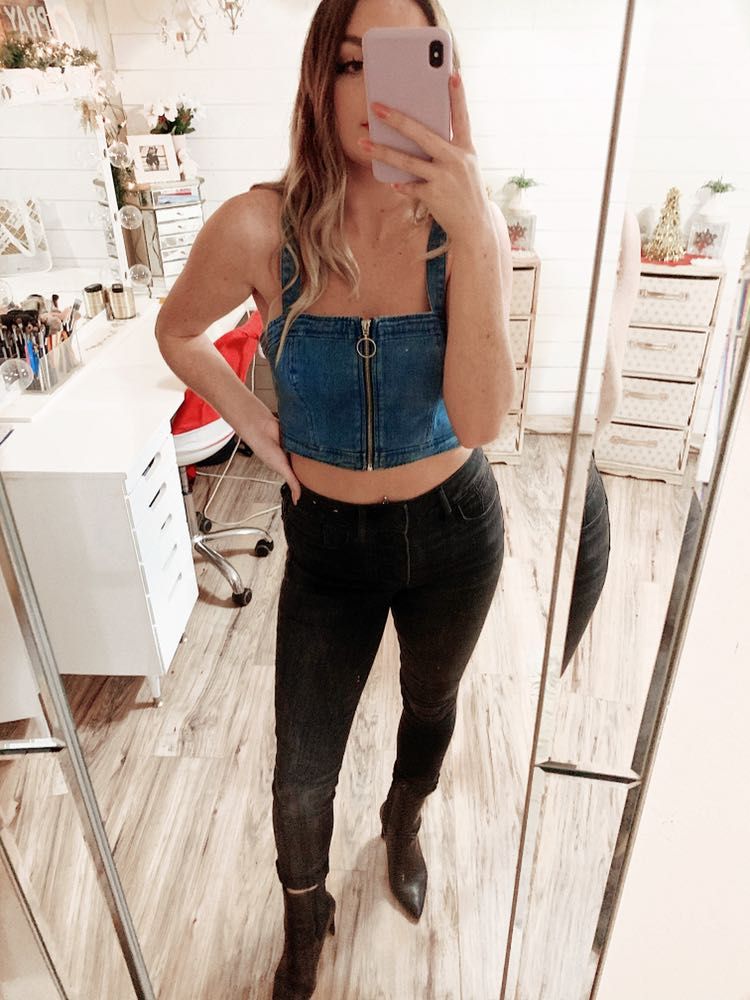 denim bustier top forever 21