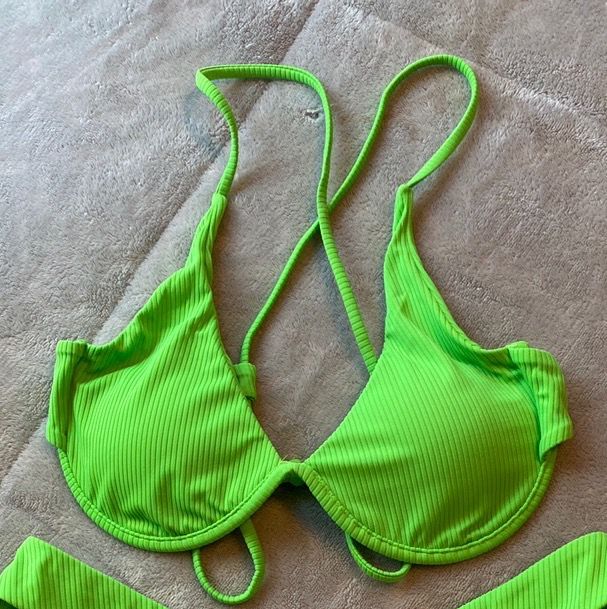 neon green underwire bikini