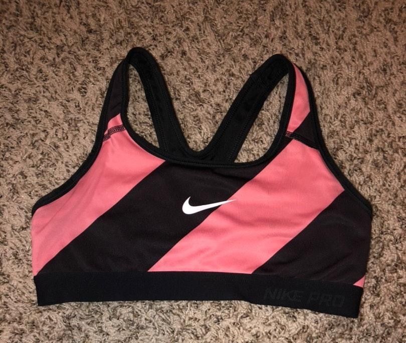 pink black sports bra