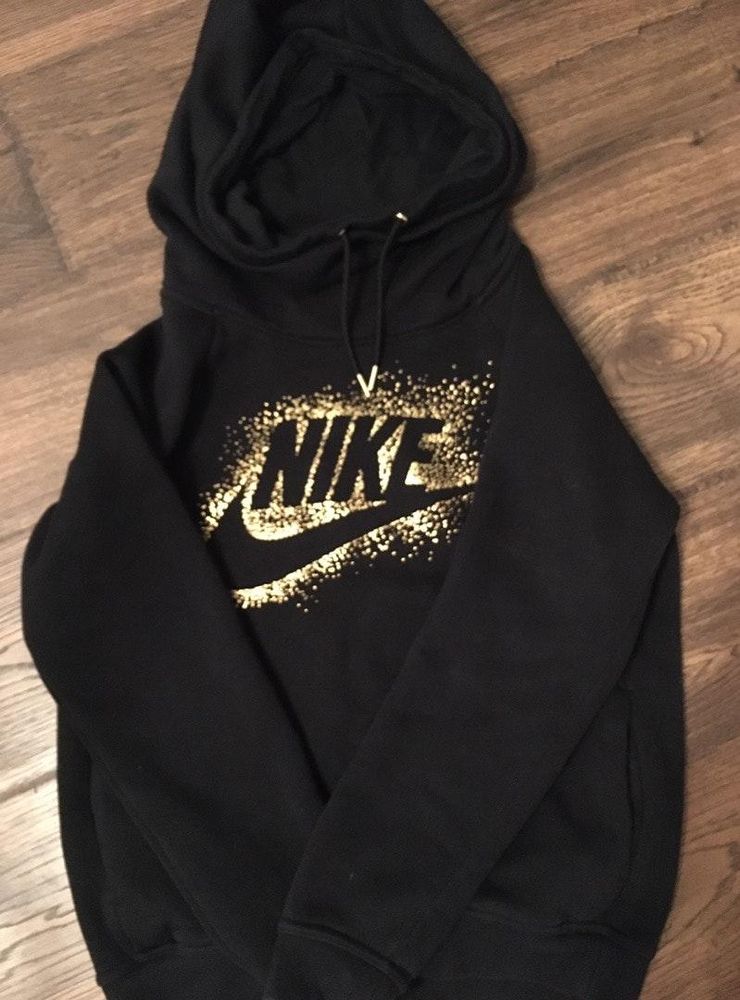 nike hoodie gold and black