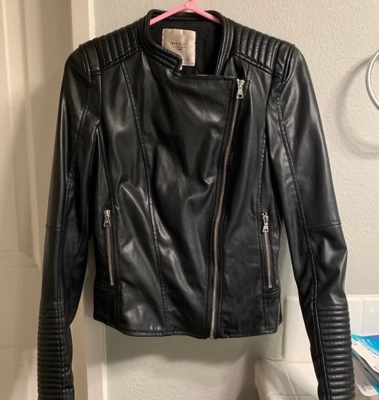 zara leather moto jacket