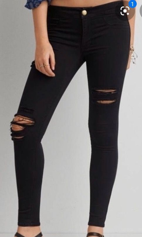 black torn jeggings