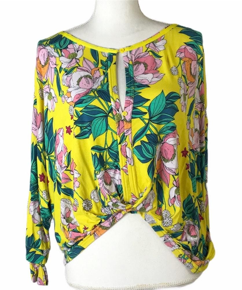 yellow floral blouse with sleeves