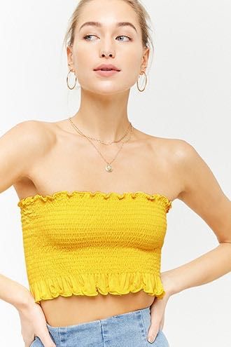 smocked tube top forever 21