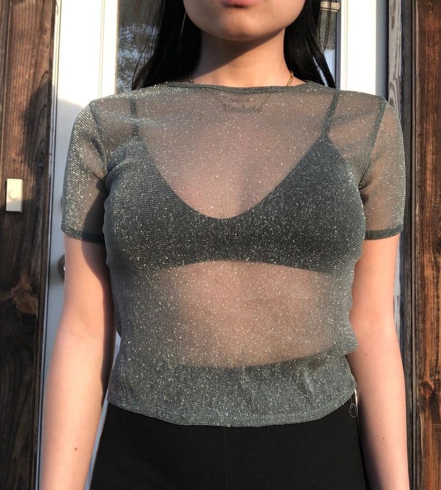 shimmer mesh top
