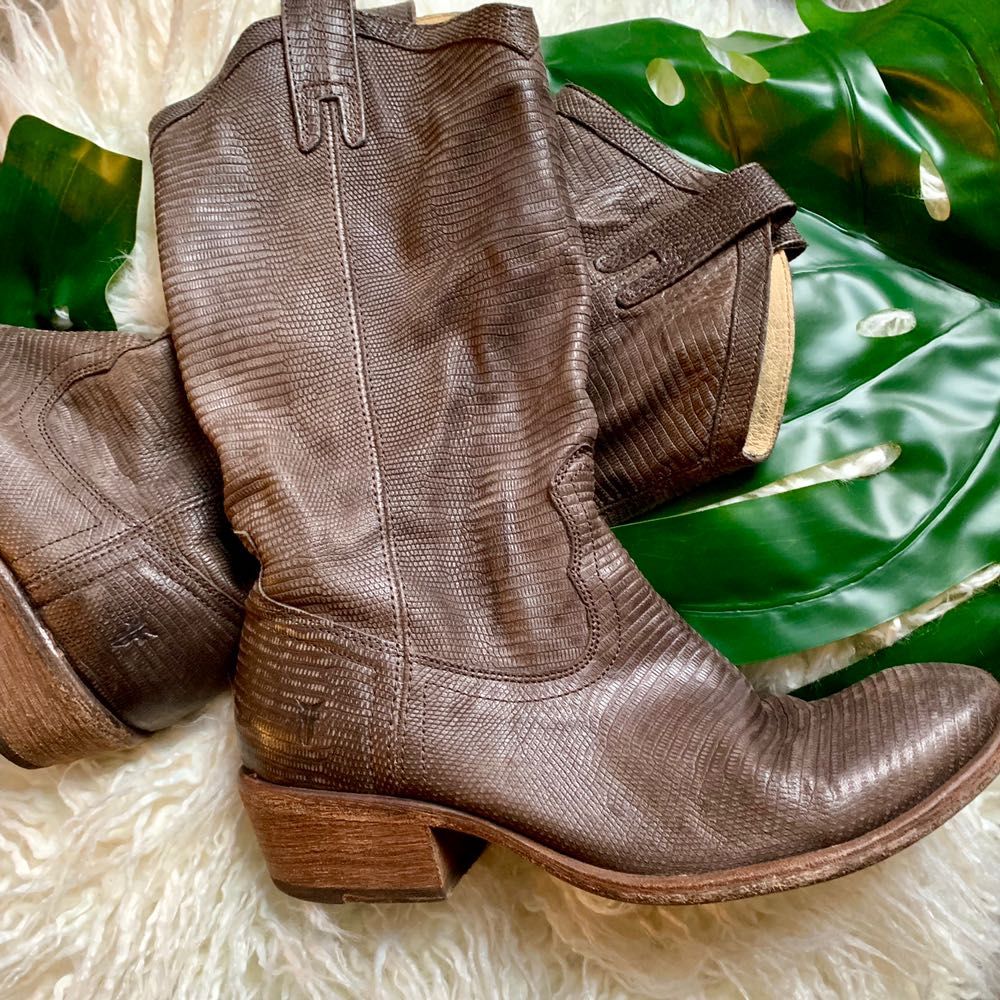 frye snakeskin boots