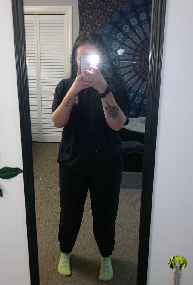 american eagle black cargo pants