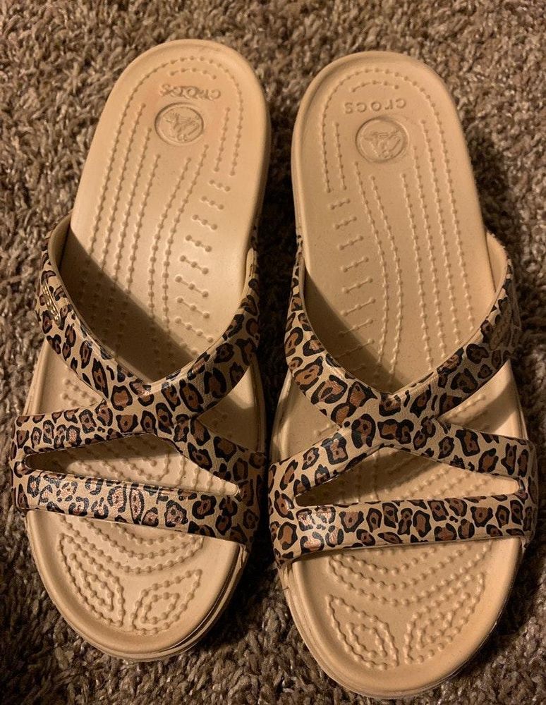 leopard crocs sandals