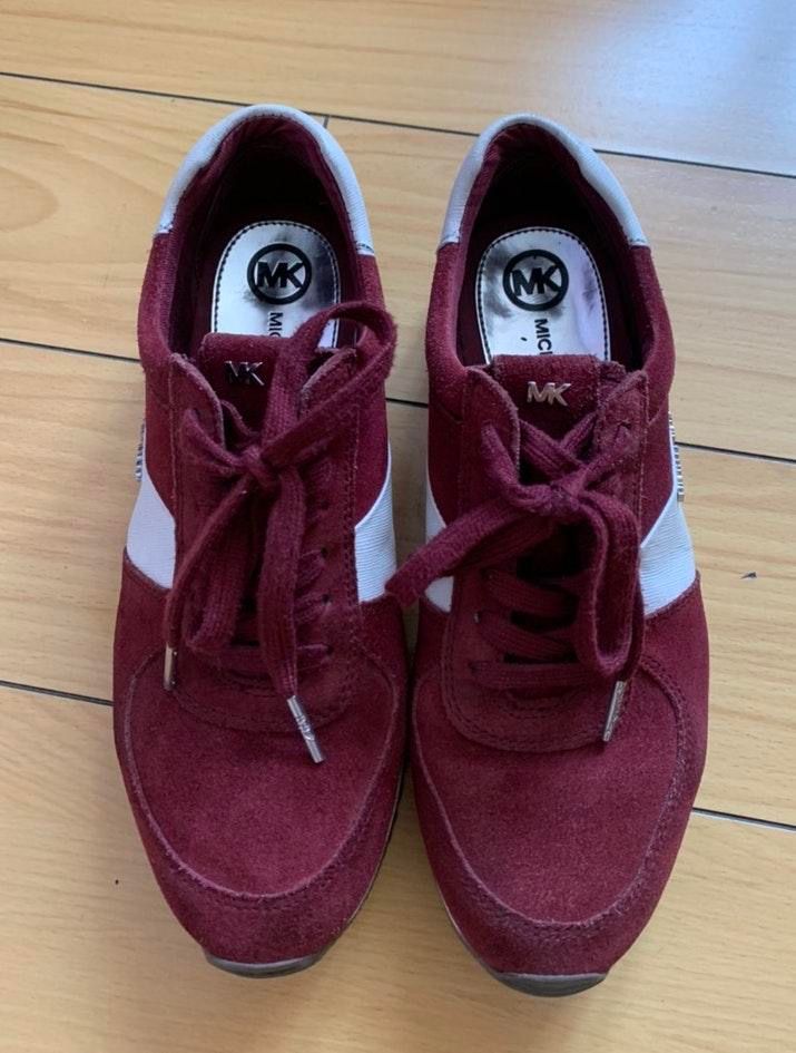 michael kors burgundy tennis shoes