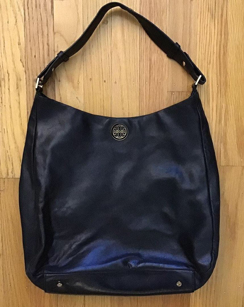 tory burch black leather bag