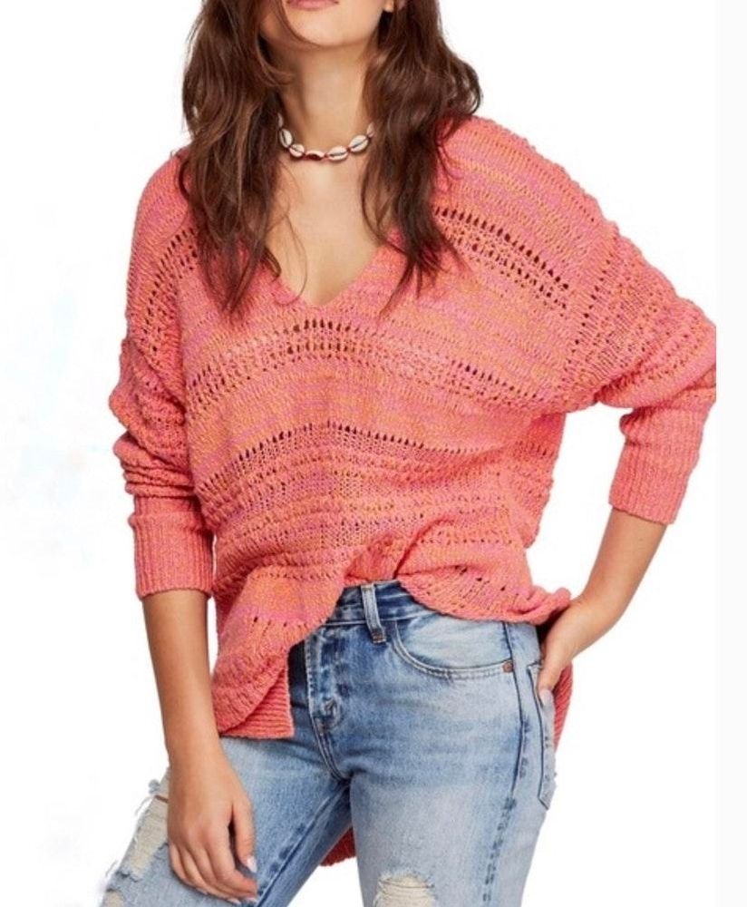 free people pink sweater