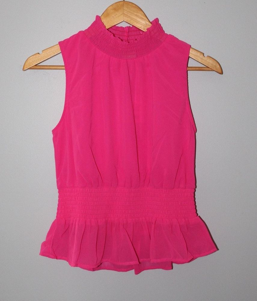 hot pink peplum top