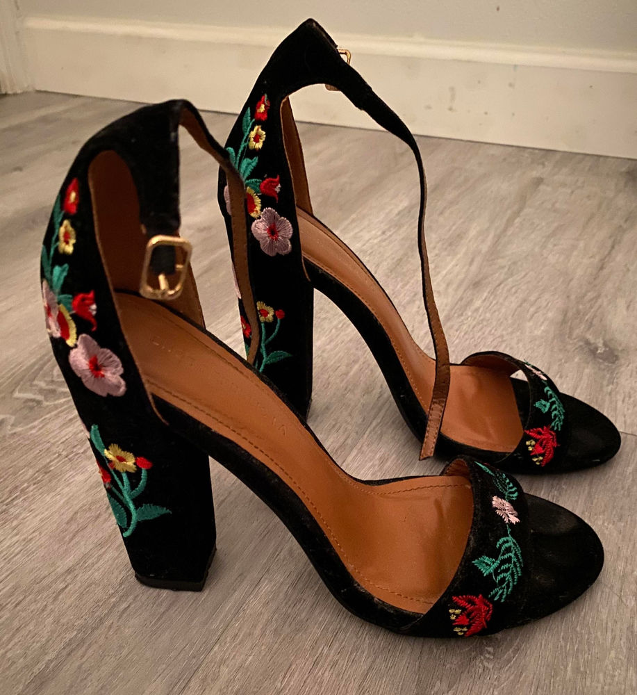 black heels with roses