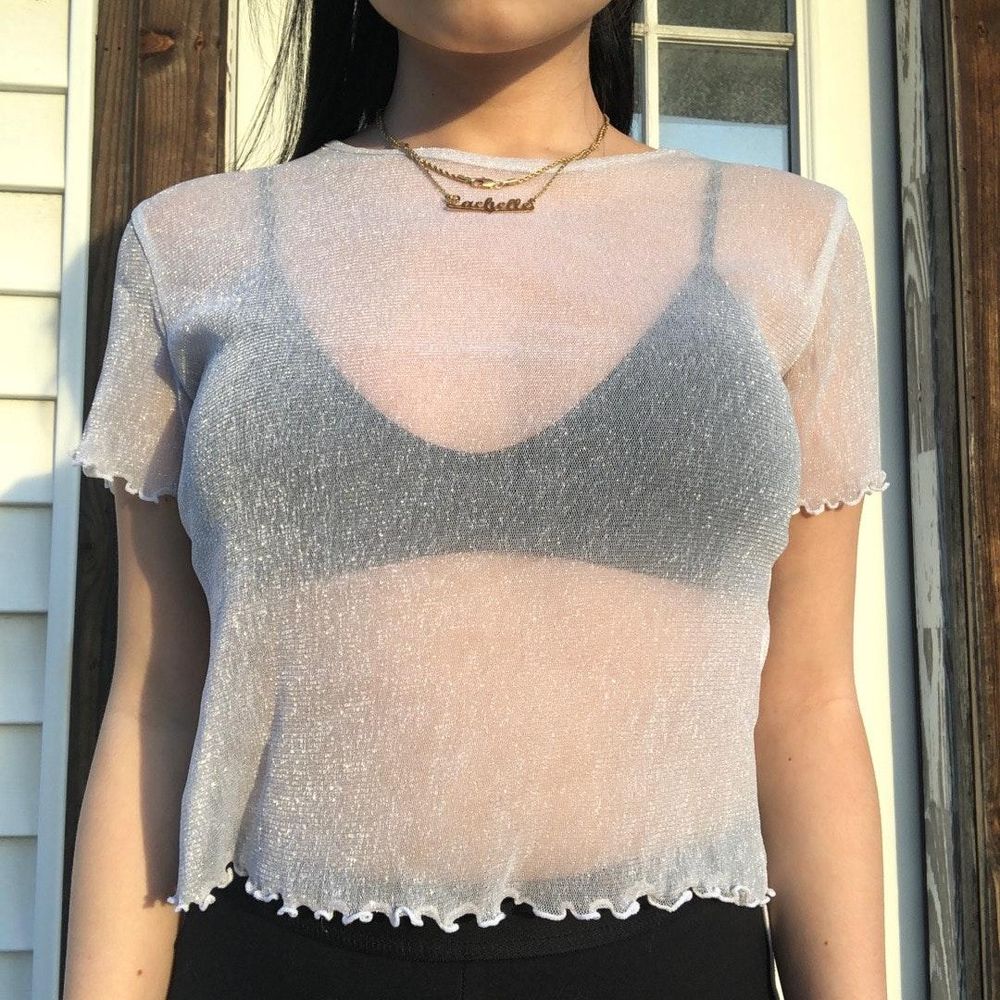 shimmer mesh top