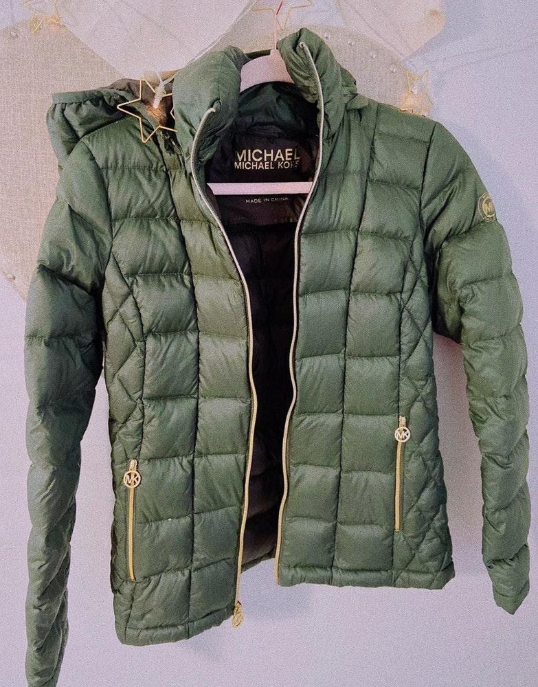 michael kors green puffer jacket