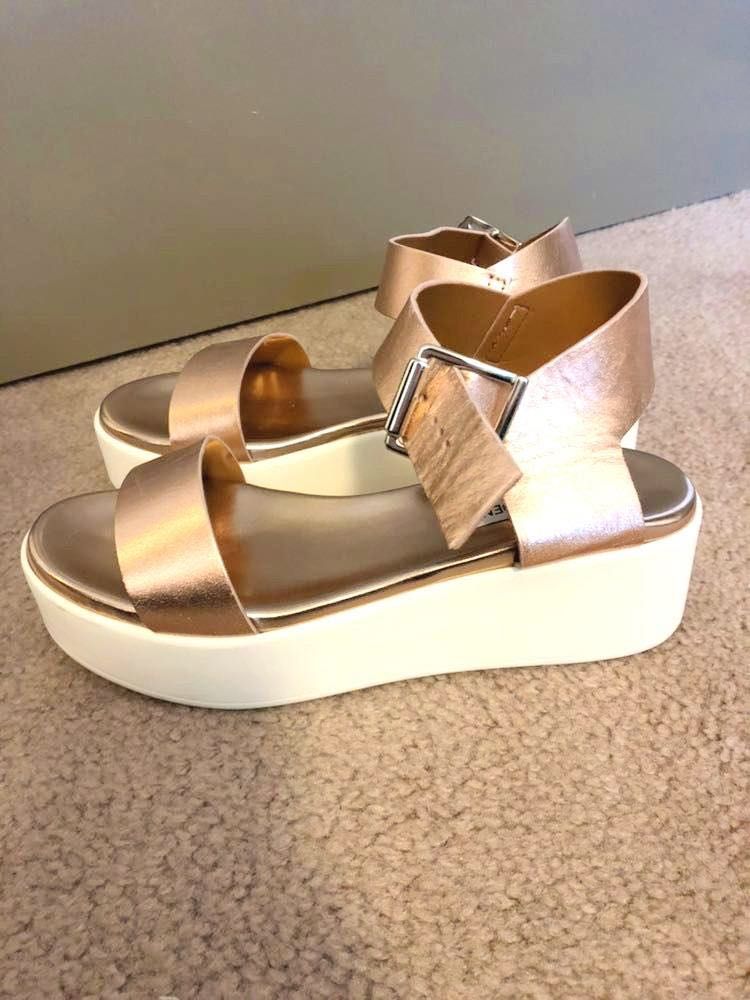 rose gold platform sandals steve madden