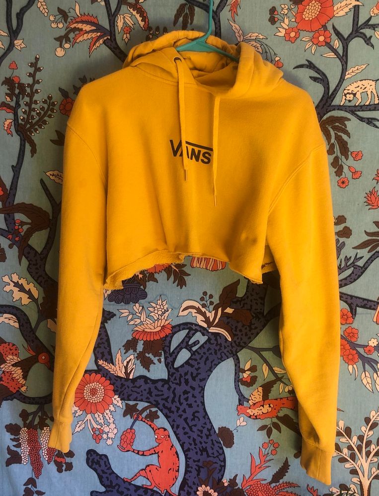 vans yellow cropped hoodie