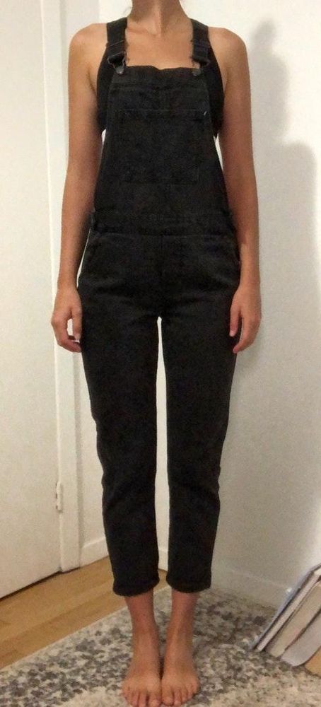 black slim overalls