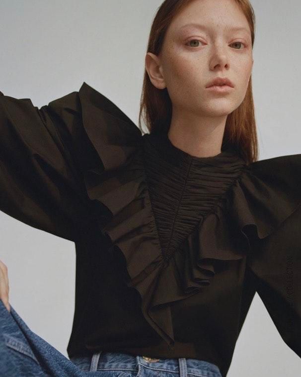 zara ruffle top