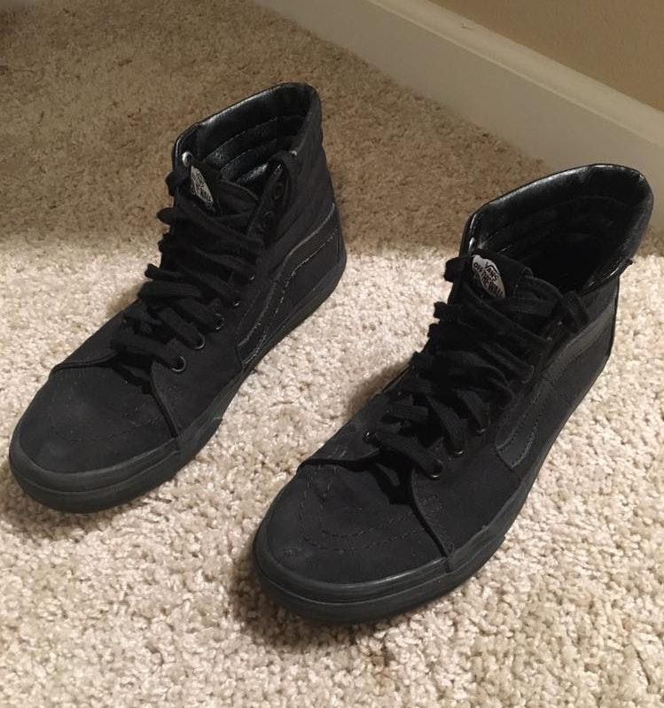 vans black on black high tops