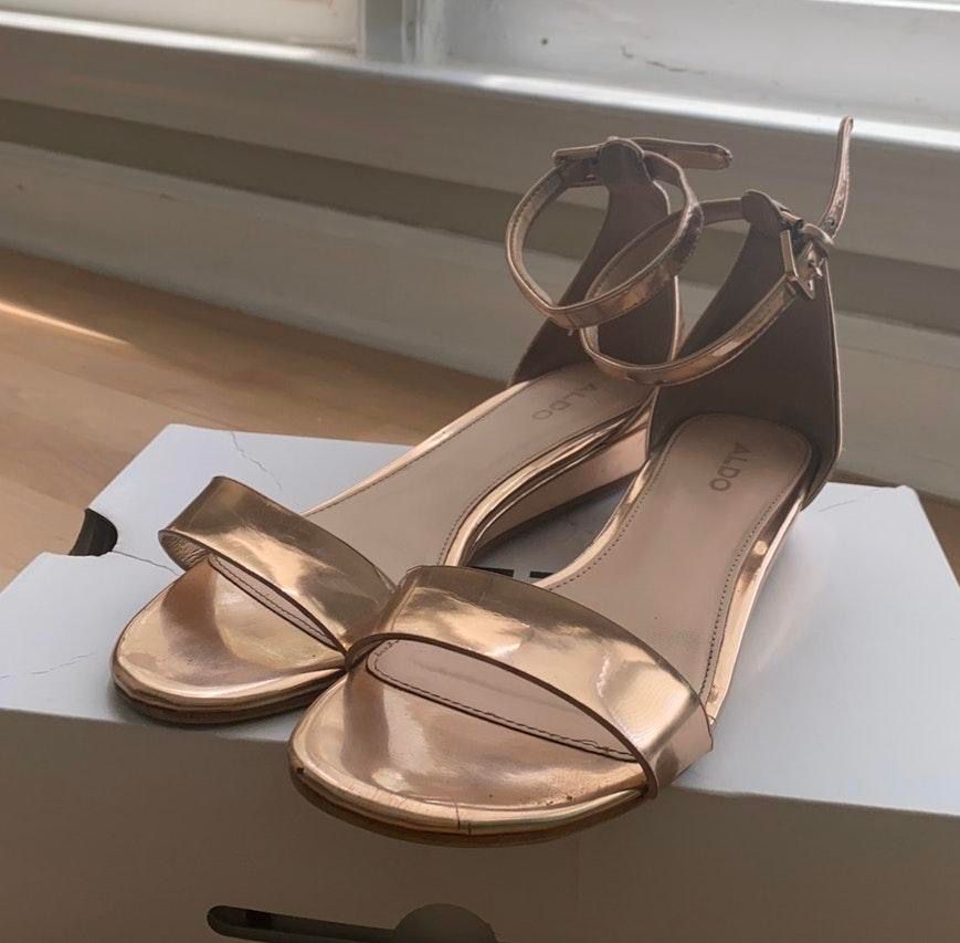 aldo rose gold sandals