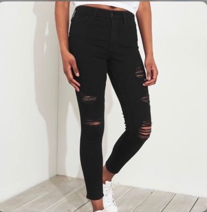 hollister jeans black ripped