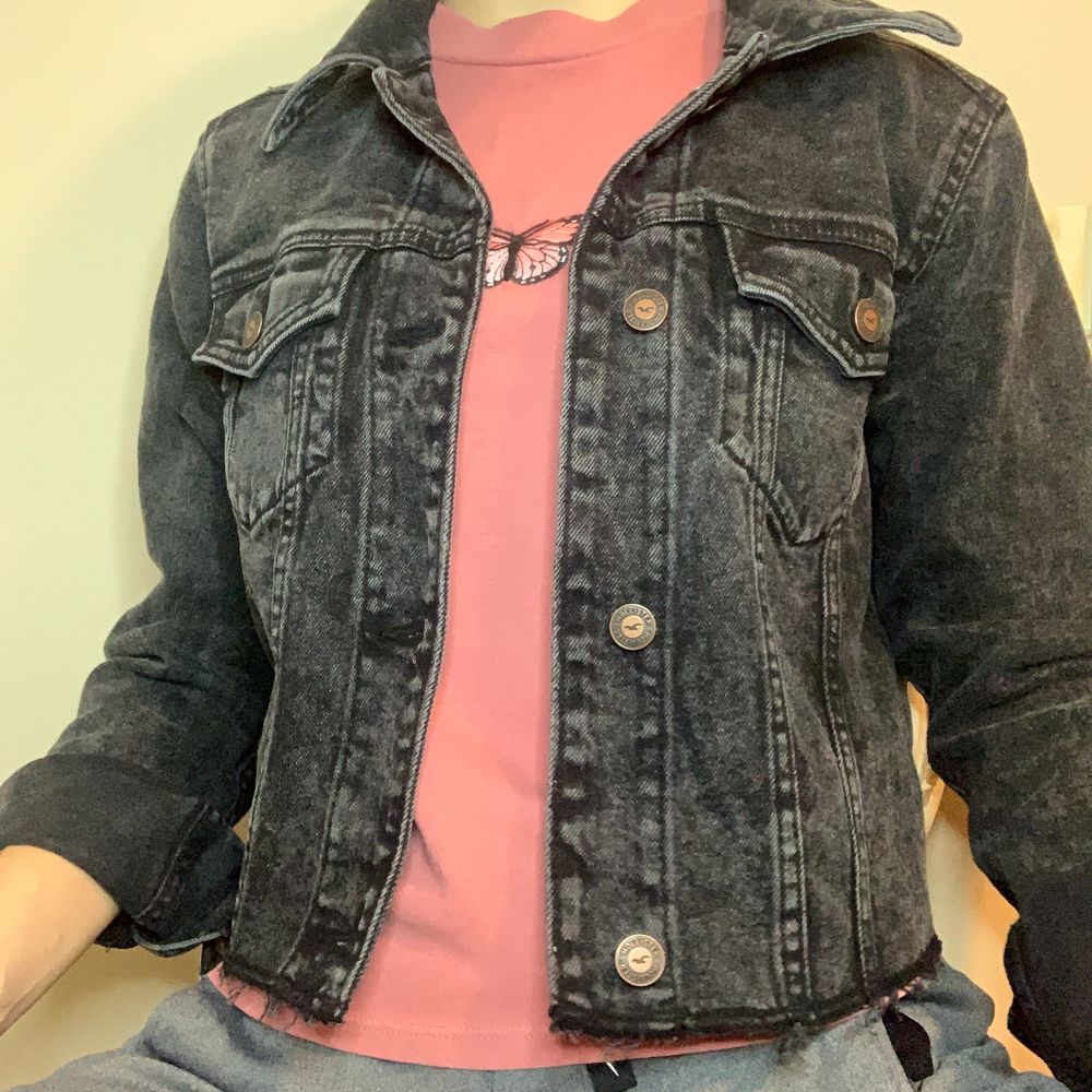hollister black jean jacket