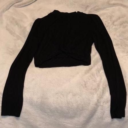 forever 21 black long sleeve crop top