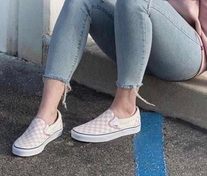 zephyr pink checkerboard slip on vans