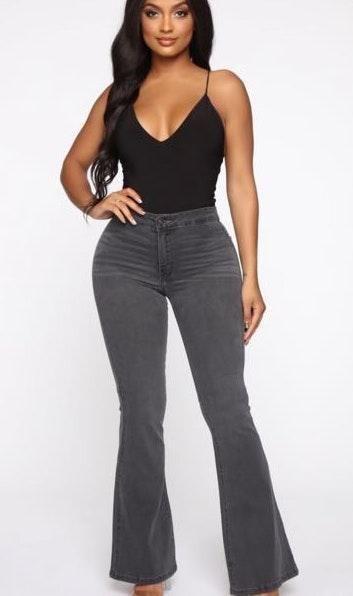 black flare jeans fashion nova