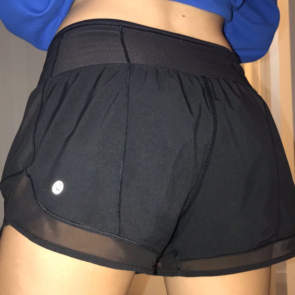 lululemon shorts with mesh trim