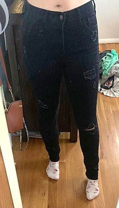 hollister mens black ripped jeans