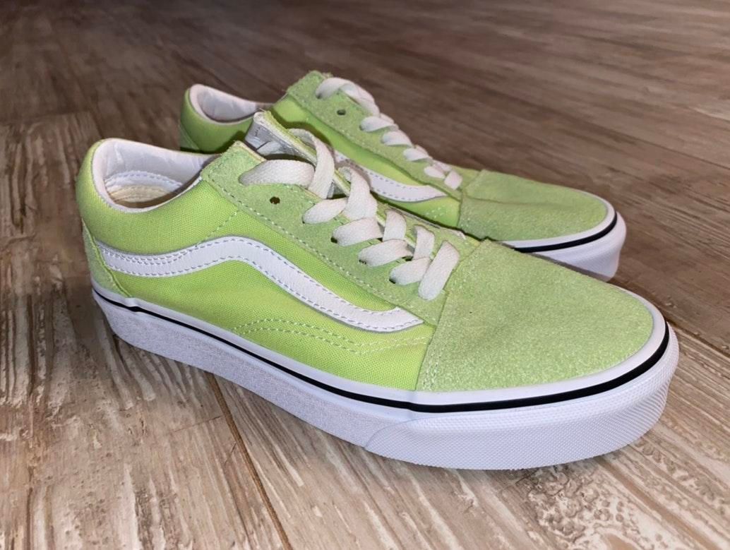 lime green vans old skool