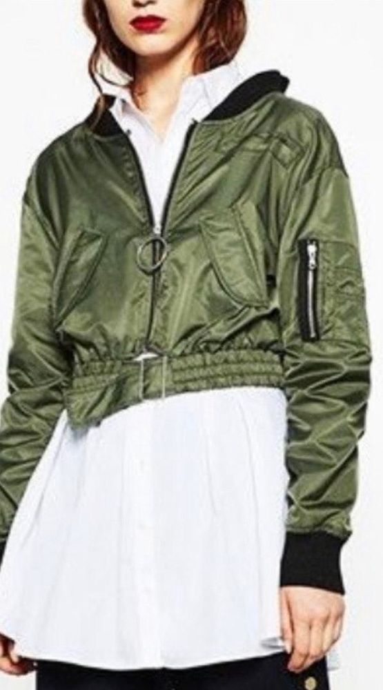 zara crop bomber jacket