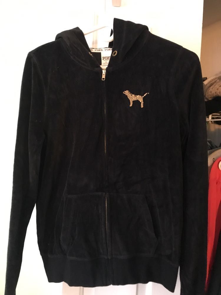 victoria secret pink black sweatshirt