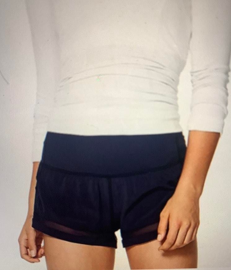 lululemon shorts with mesh trim